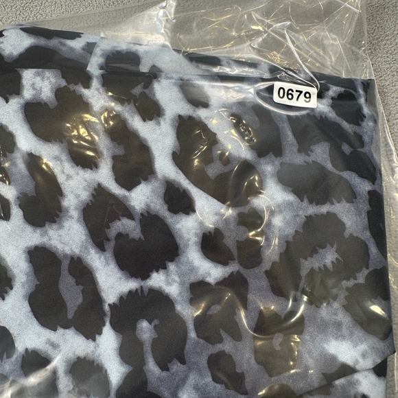 S.Deer Skirt L Womens Gray Black White Leopard Print Elastic Waist Mesh High - Picture 9 of 9